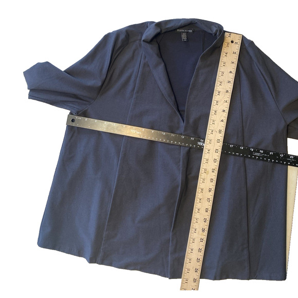 Eileen Fisher Jacket Womens Large Gray Open Front Blazer Cardigan Capsule Piece - Picture 7 of 8